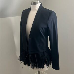 Banana Republic Women's Black Fringe Blazer